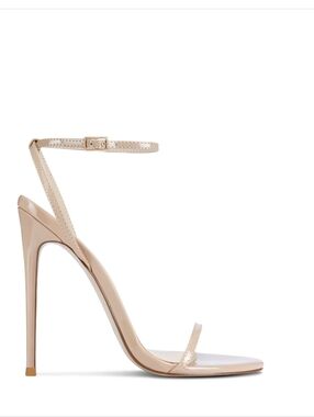 Tan Heeled Sandals with Strappy Design